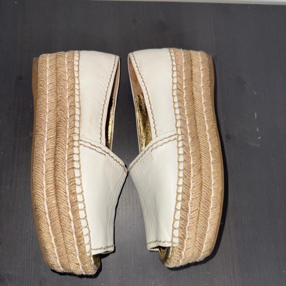 Prada White Platform Espadrilles - image 2